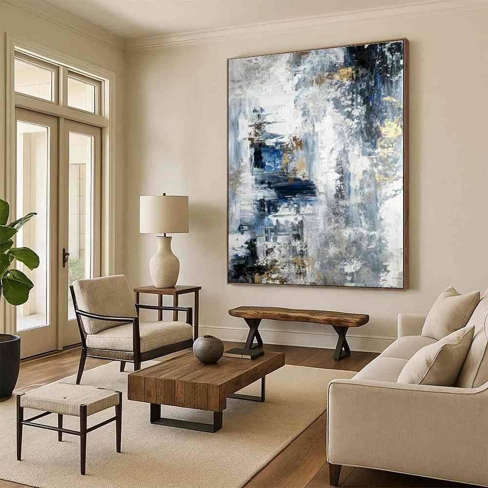 Textured_Abstract_Blue_Gray_Abstract_Wall_Art_N32SY wall art
